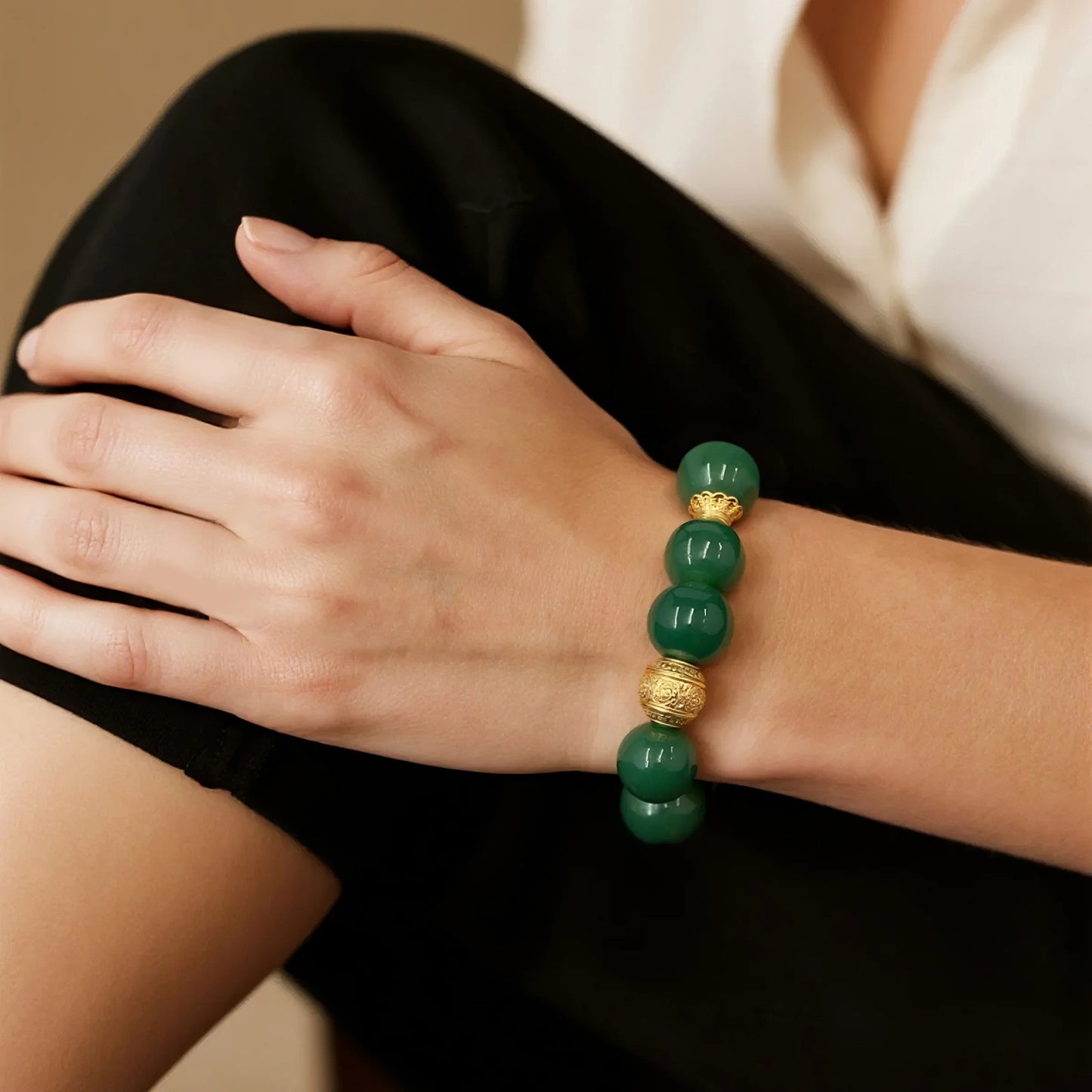 Larme De Sirene × Mankin Beaded Bracelet - Forest Sovereign