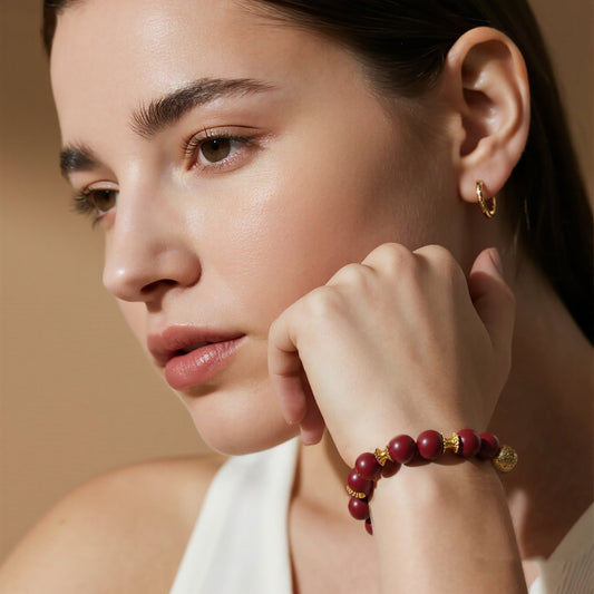 Larme De Sirene × Mankin Beaded Bracelet - Crimson Courage